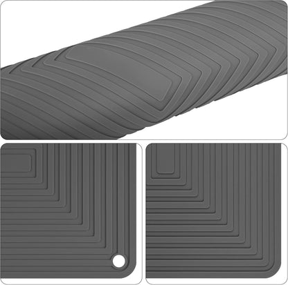 Silicone Trivets Mats for Hot Pots & Pans & Dishes, Hot Pads for Kitchen, Multipurpose Heat Resistant Mat for Kitchen Counter, Durable & Flexible Silicone Pot Holder Set 2 Rectangular Purple