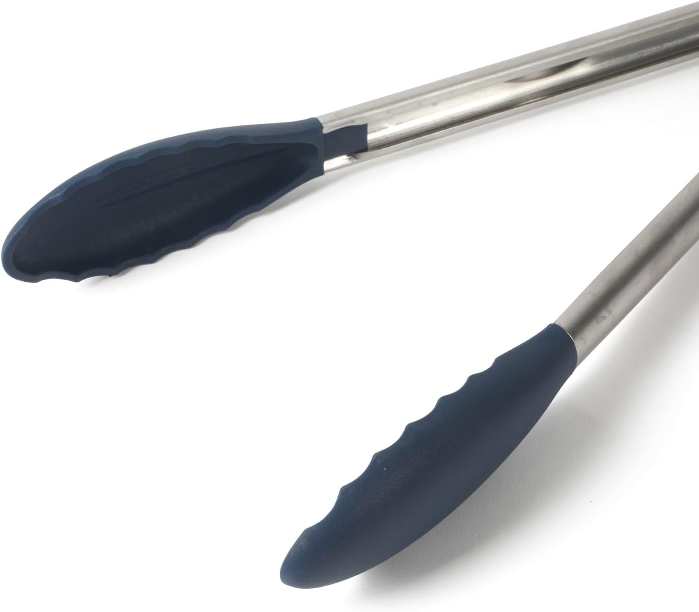 Edge Tongs Set, 2-Piece Stainless Steel Kitchen Tongs Set with Silicone Heads, Includes 9-Inch & 12-Inch Heat-Resistant Locking Tongs for Cooking, Grilling & Serving