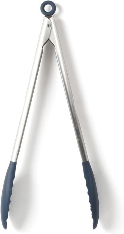Edge Tongs Set, 2-Piece Stainless Steel Kitchen Tongs Set with Silicone Heads, Includes 9-Inch & 12-Inch Heat-Resistant Locking Tongs for Cooking, Grilling & Serving