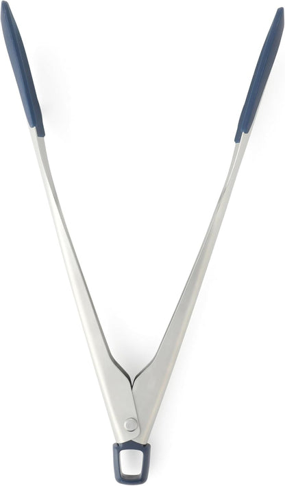 Edge Tongs Set, 2-Piece Stainless Steel Kitchen Tongs Set with Silicone Heads, Includes 9-Inch & 12-Inch Heat-Resistant Locking Tongs for Cooking, Grilling & Serving