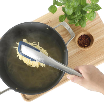 Edge Tongs Set, 2-Piece Stainless Steel Kitchen Tongs Set with Silicone Heads, Includes 9-Inch & 12-Inch Heat-Resistant Locking Tongs for Cooking, Grilling & Serving