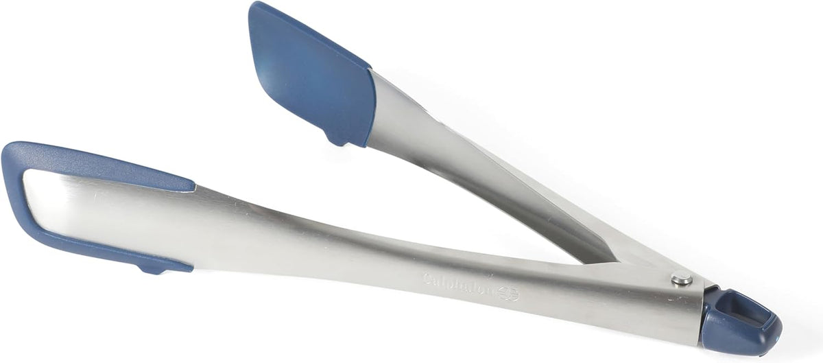 Edge Tongs Set, 2-Piece Stainless Steel Kitchen Tongs Set with Silicone Heads, Includes 9-Inch & 12-Inch Heat-Resistant Locking Tongs for Cooking, Grilling & Serving