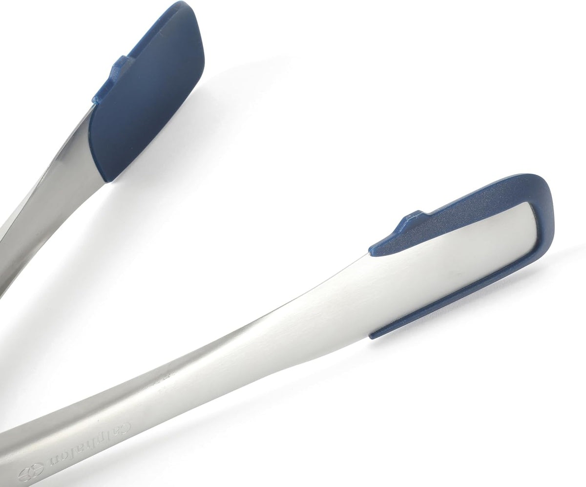 Edge Tongs Set, 2-Piece Stainless Steel Kitchen Tongs Set with Silicone Heads, Includes 9-Inch & 12-Inch Heat-Resistant Locking Tongs for Cooking, Grilling & Serving