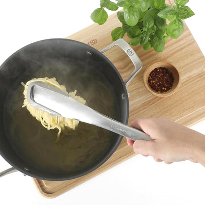 Edge Tongs Set, 2-Piece Stainless Steel Kitchen Tongs Set with Silicone Heads, Includes 9-Inch & 12-Inch Heat-Resistant Locking Tongs for Cooking, Grilling & Serving