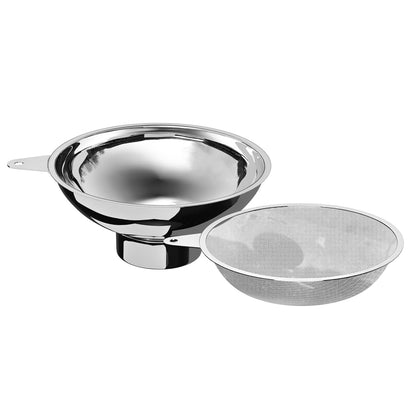 Stainless Steel Funnel, 2 Large and Small Mouth Filling Kitchen funnels, Liquids, fluids, Spices and Powders, Durable and Washable.