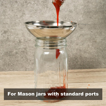 Stainless Steel Funnel, 2 Large and Small Mouth Filling Kitchen funnels, Liquids, fluids, Spices and Powders, Durable and Washable.