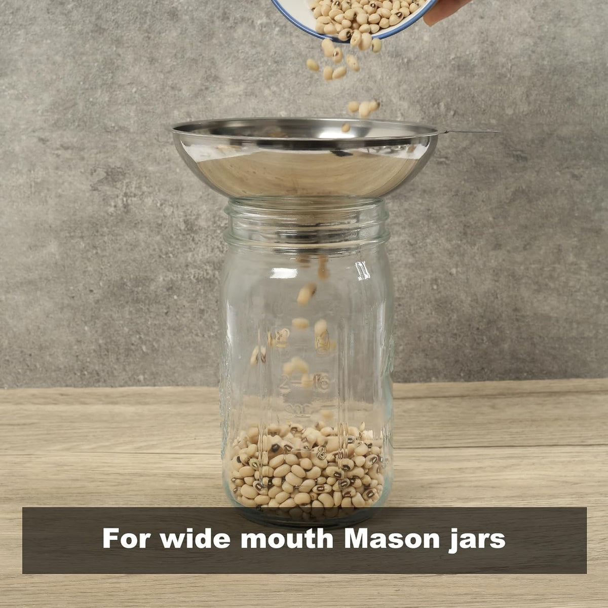 Stainless Steel Funnel, 2 Large and Small Mouth Filling Kitchen funnels, Liquids, fluids, Spices and Powders, Durable and Washable.