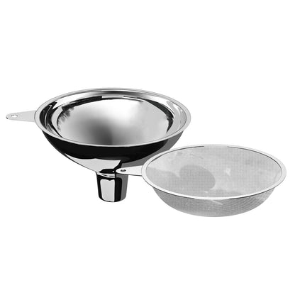 Stainless Steel Funnel, 2 Large and Small Mouth Filling Kitchen funnels, Liquids, fluids, Spices and Powders, Durable and Washable.