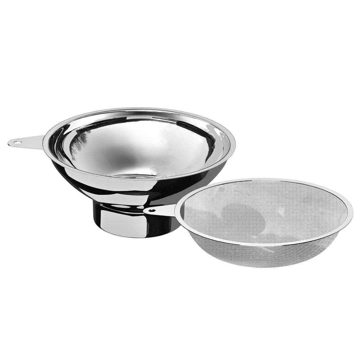 Stainless Steel Funnel, 2 Large and Small Mouth Filling Kitchen funnels, Liquids, fluids, Spices and Powders, Durable and Washable.