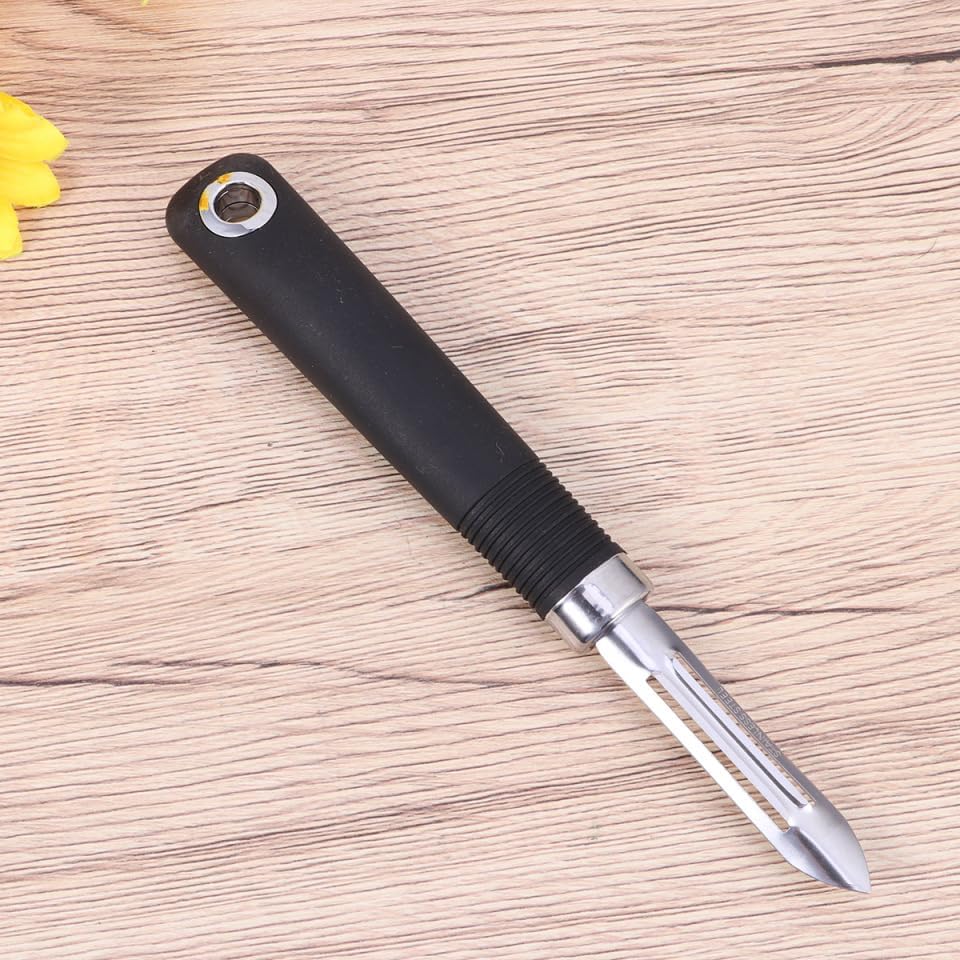 2-pack Stainless Steel Vegetable Peeler Non Swivel Fruit Peeler with Dual-Edge Blade Hanging Hole Right and Left Hand Use for Carrots Potatoes Cucumbers Pears 7.87 inch Kitchen Tool