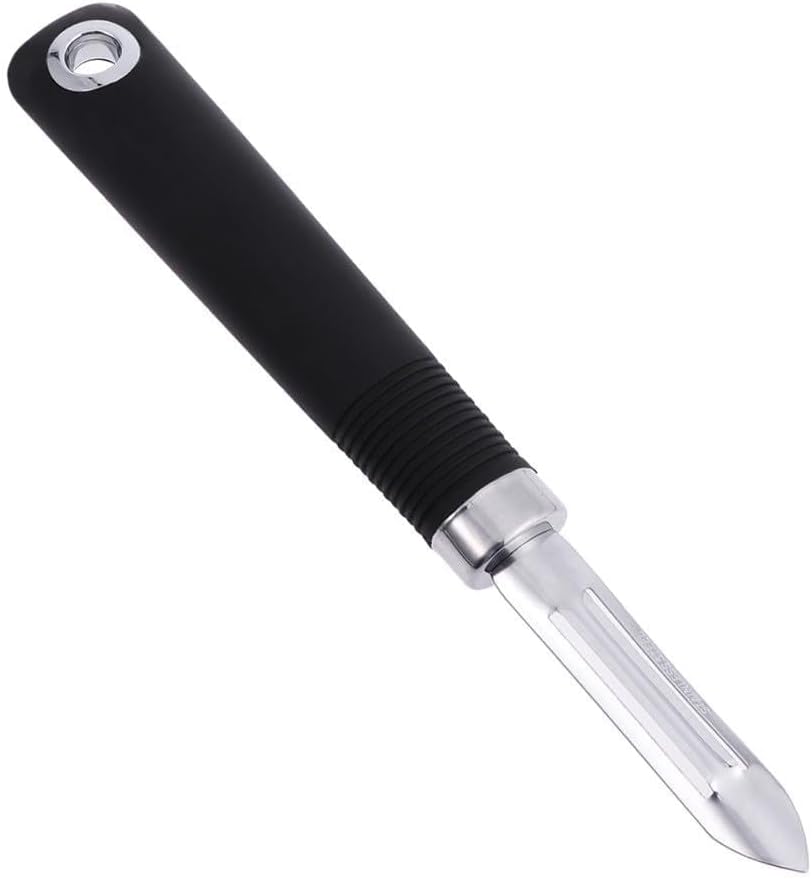 2-pack Stainless Steel Vegetable Peeler Non Swivel Fruit Peeler with Dual-Edge Blade Hanging Hole Right and Left Hand Use for Carrots Potatoes Cucumbers Pears 7.87 inch Kitchen Tool