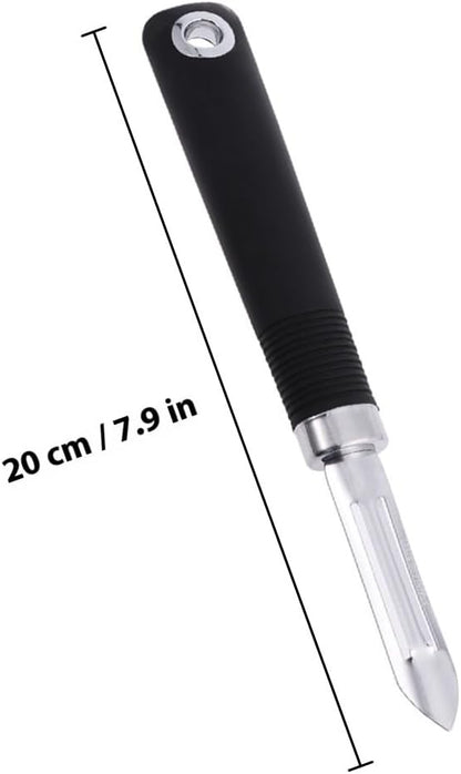 2-pack Stainless Steel Vegetable Peeler Non Swivel Fruit Peeler with Dual-Edge Blade Hanging Hole Right and Left Hand Use for Carrots Potatoes Cucumbers Pears 7.87 inch Kitchen Tool
