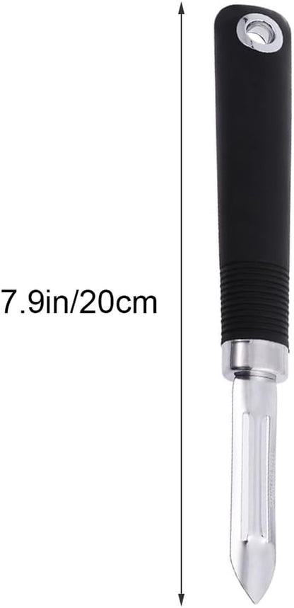 2-pack Stainless Steel Vegetable Peeler Non Swivel Fruit Peeler with Dual-Edge Blade Hanging Hole Right and Left Hand Use for Carrots Potatoes Cucumbers Pears 7.87 inch Kitchen Tool