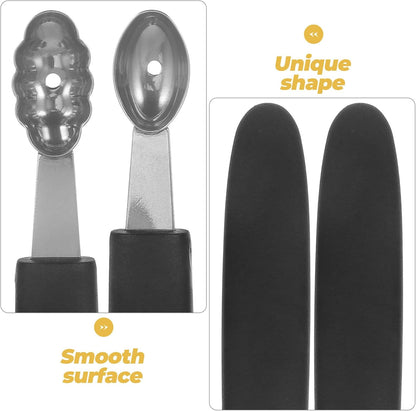 3pcs Stainless Steel Ice Cream Scoop and Melon Baller Set with Wave Oval, Oval, and Heart Shapes for Home Dessert and Fruit Serving