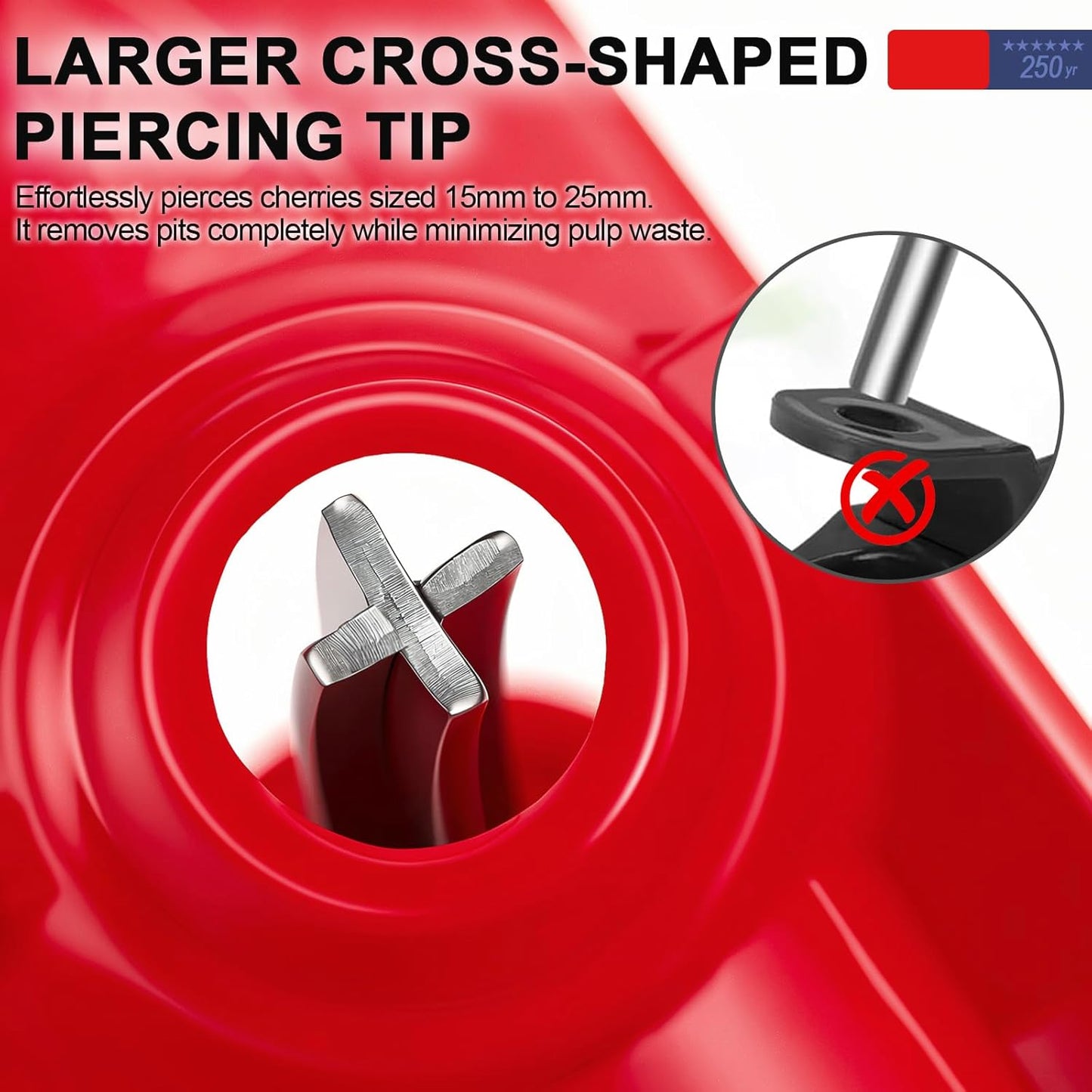 Cherry Pitter Multi 7-IN-1 Stainless Steel Cherry Pitter Tool Cherries Corer Making Cherry Jam (Red)