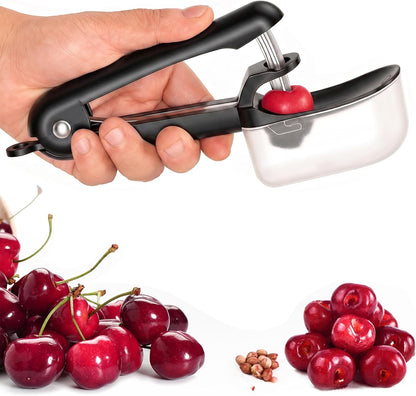 Cherry Pitter Multi 7-IN-1 Stainless Steel Cherry Pitter Tool Cherries Corer Making Cherry Jam (Red)