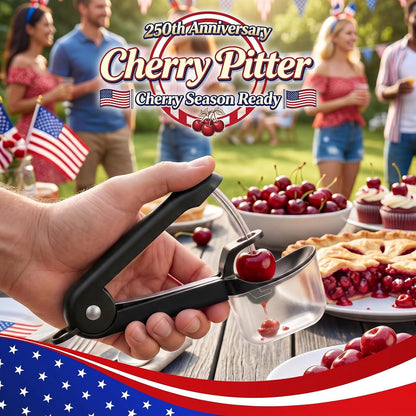 Cherry Pitter Multi 7-IN-1 Stainless Steel Cherry Pitter Tool Cherries Corer Making Cherry Jam (Red)