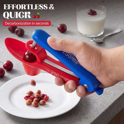 Cherry Pitter Multi 7-IN-1 Stainless Steel Cherry Pitter Tool Cherries Corer Making Cherry Jam (Red)