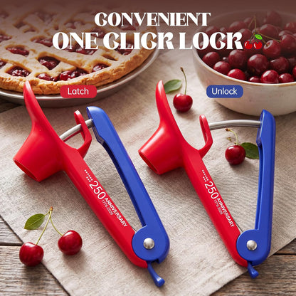 Cherry Pitter Multi 7-IN-1 Stainless Steel Cherry Pitter Tool Cherries Corer Making Cherry Jam (Red)