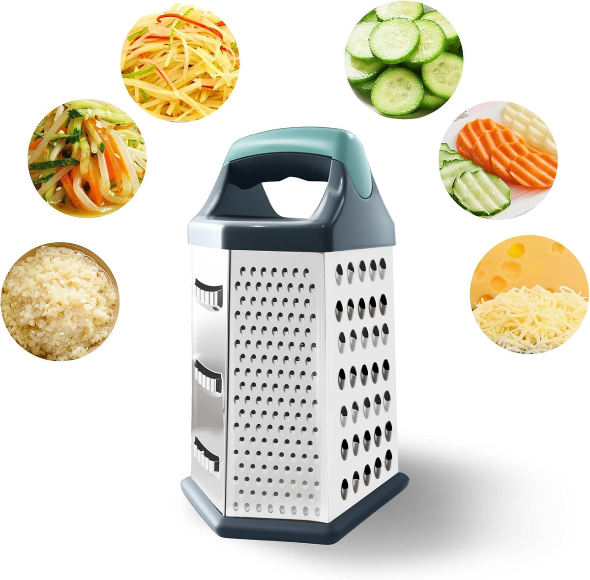 Box Grater for Kitchen 6 Sided
