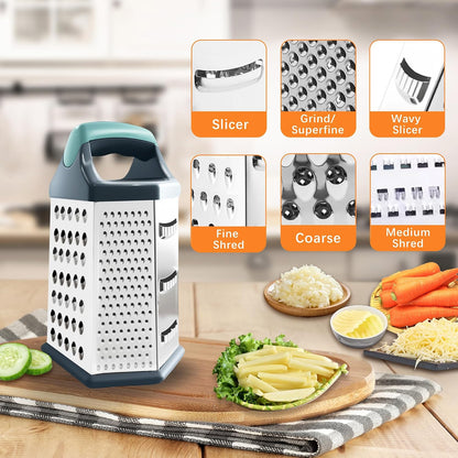 Box Grater for Kitchen 6 Sided