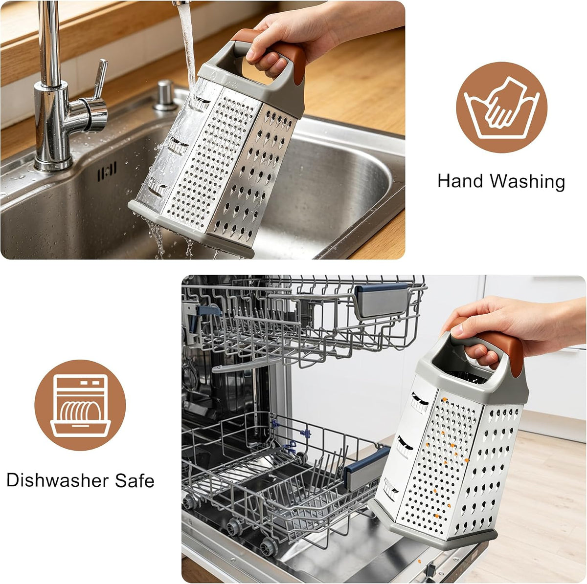 Box Grater for Kitchen 6 Sided