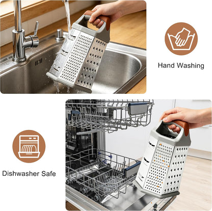Box Grater for Kitchen 6 Sided