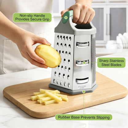 Box Grater for Kitchen 6 Sided