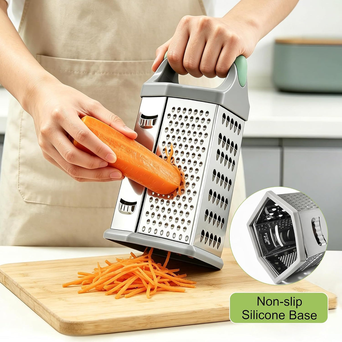 Box Grater for Kitchen 6 Sided