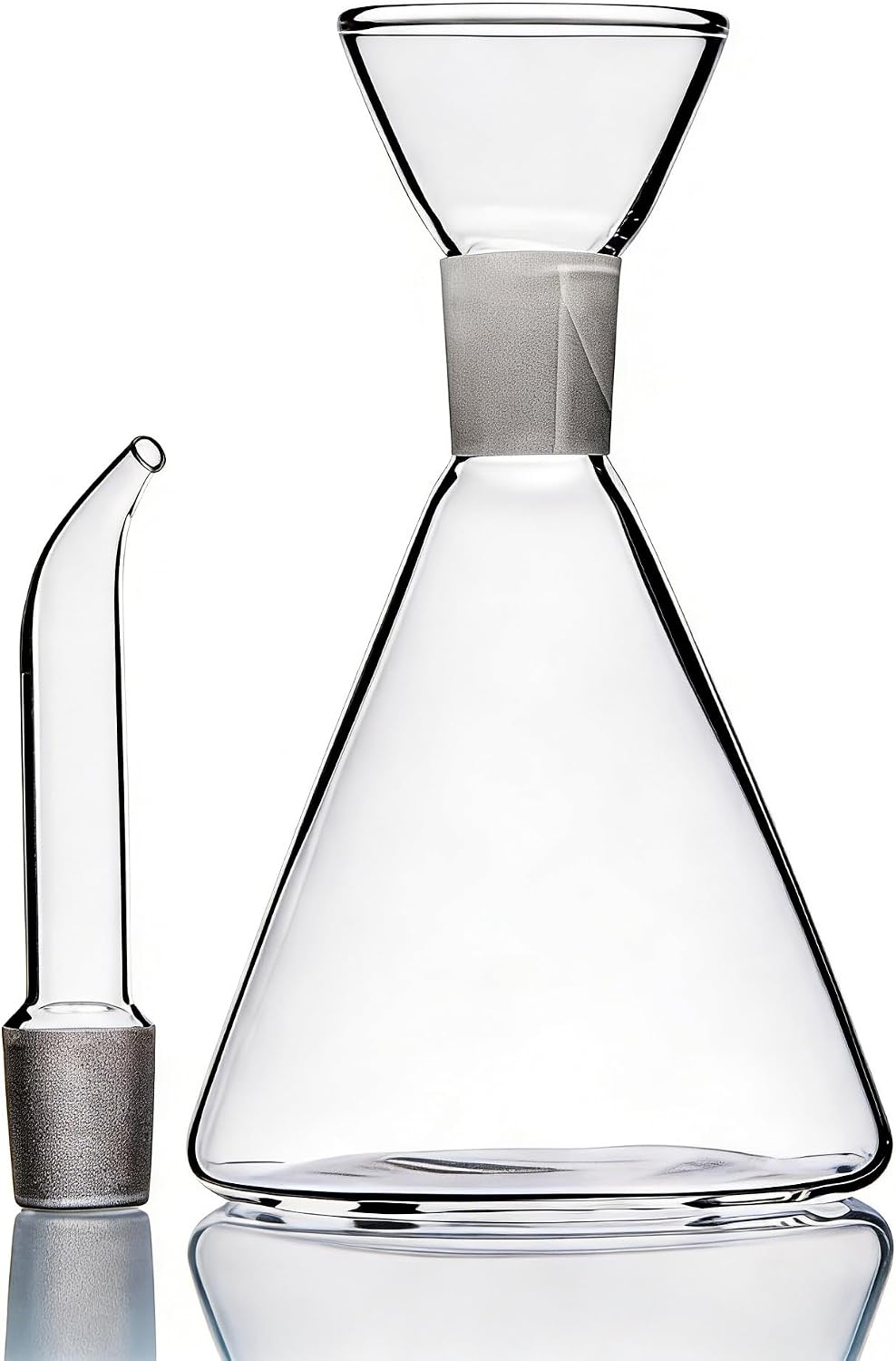 Conical 8 oz No Drip Olive Oil Cruet,Leak-Proof Spout, Easy Refill | Food-Grade Borosilicate Glass Oil Dispenser for Kitchen