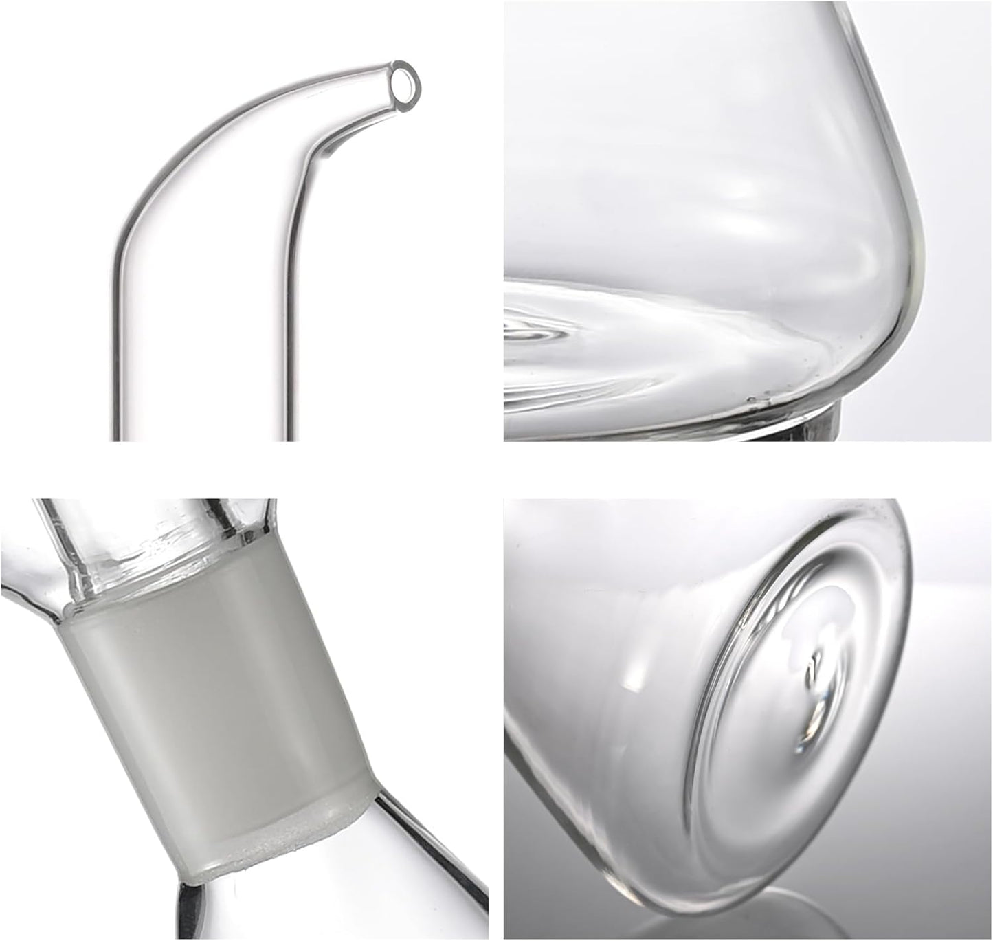 Conical 8 oz No Drip Olive Oil Cruet,Leak-Proof Spout, Easy Refill | Food-Grade Borosilicate Glass Oil Dispenser for Kitchen