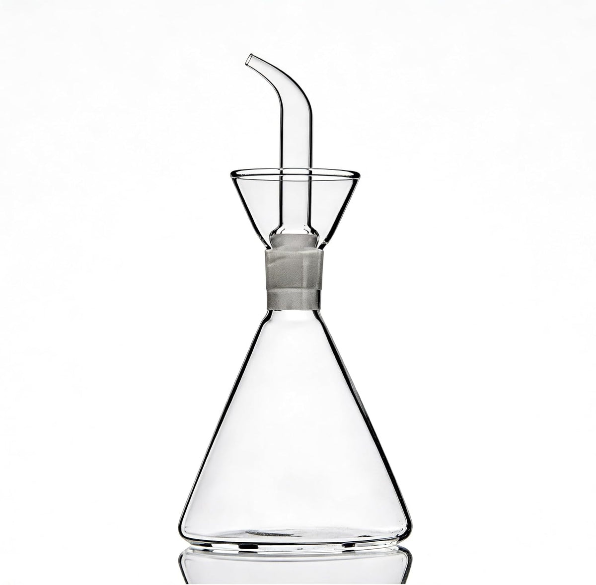 Conical 8 oz No Drip Olive Oil Cruet,Leak-Proof Spout, Easy Refill | Food-Grade Borosilicate Glass Oil Dispenser for Kitchen