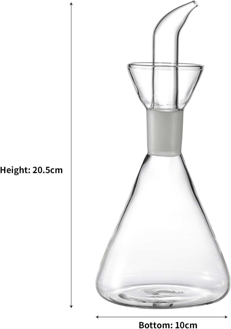 Conical 8 oz No Drip Olive Oil Cruet,Leak-Proof Spout, Easy Refill | Food-Grade Borosilicate Glass Oil Dispenser for Kitchen