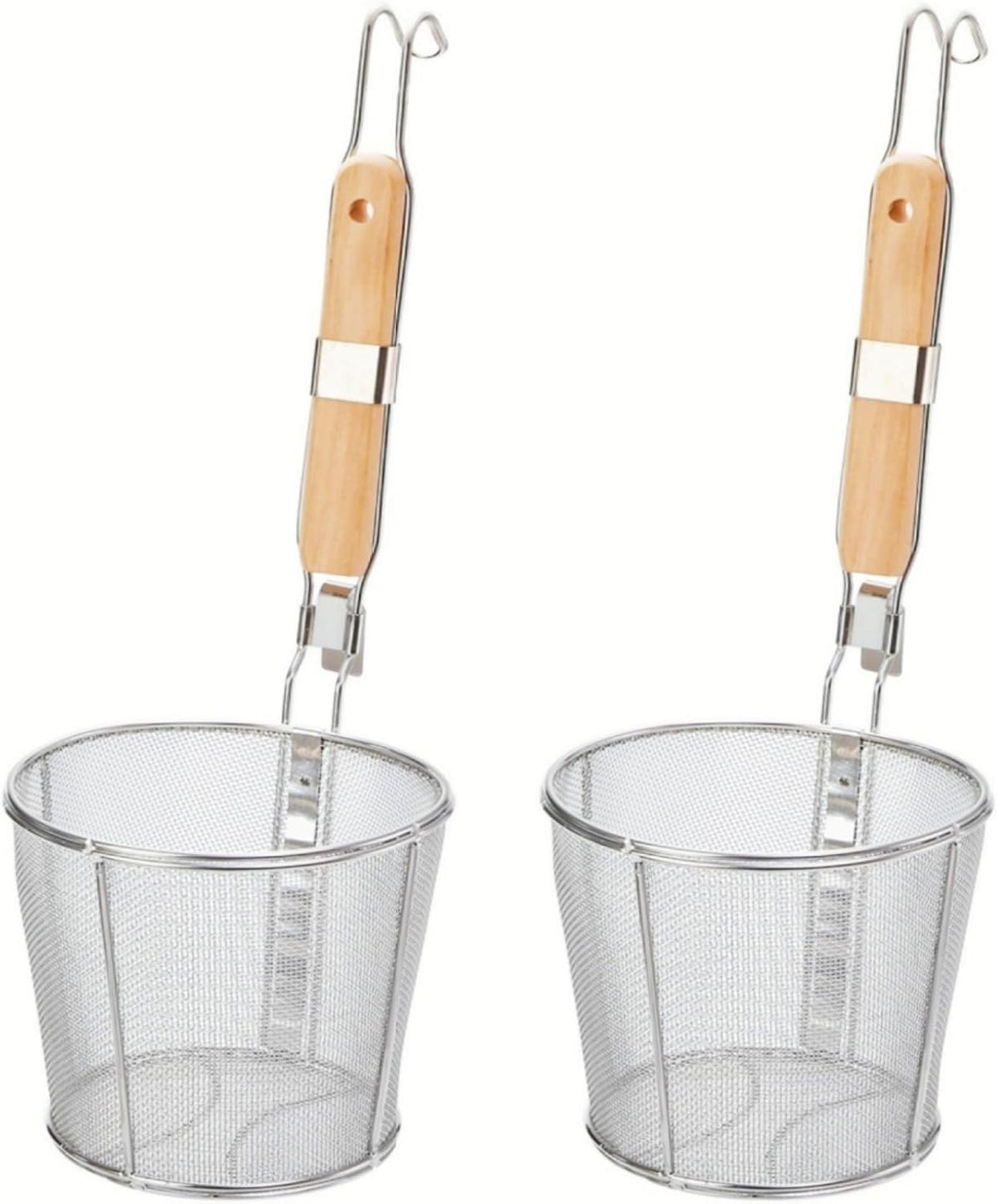 ZAVOOS 2 Pack Stainless Steel Pasta Strainer Basket, 5.3''D x 5.1''H