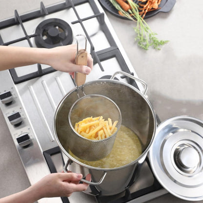 ZAVOOS 2 Pack Stainless Steel Pasta Strainer Basket, 5.3''D x 5.1''H