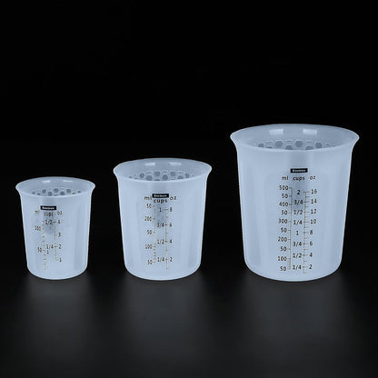 Silicone Measuring Cup Set for Cooking | Non-Slip Melting Cups Flexible Pour Cup for Butter, Chocolate, Water, 1/2 Cup&1 Cup&2 Cup