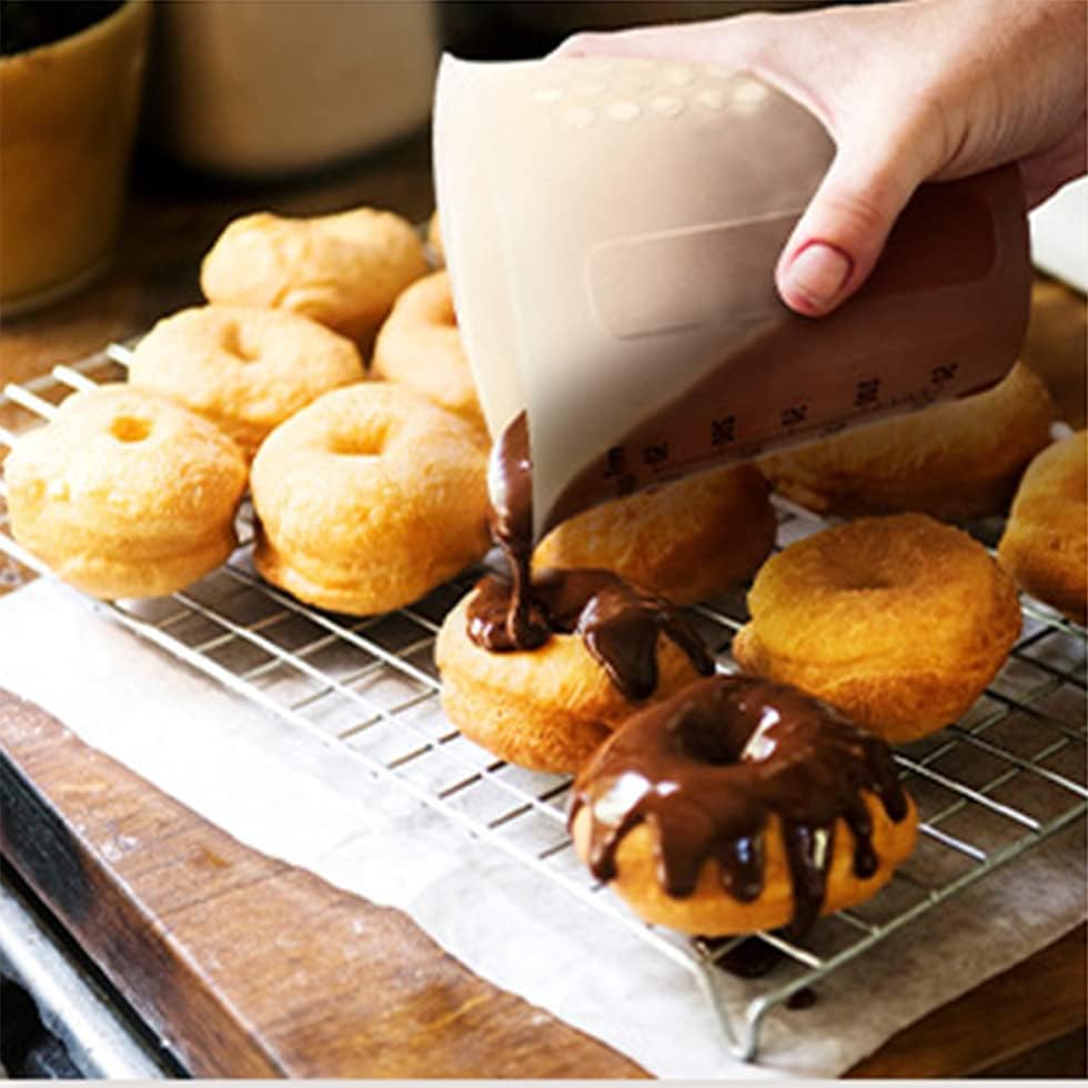 Silicone Measuring Cup Set for Cooking | Non-Slip Melting Cups Flexible Pour Cup for Butter, Chocolate, Water, 1/2 Cup&1 Cup&2 Cup