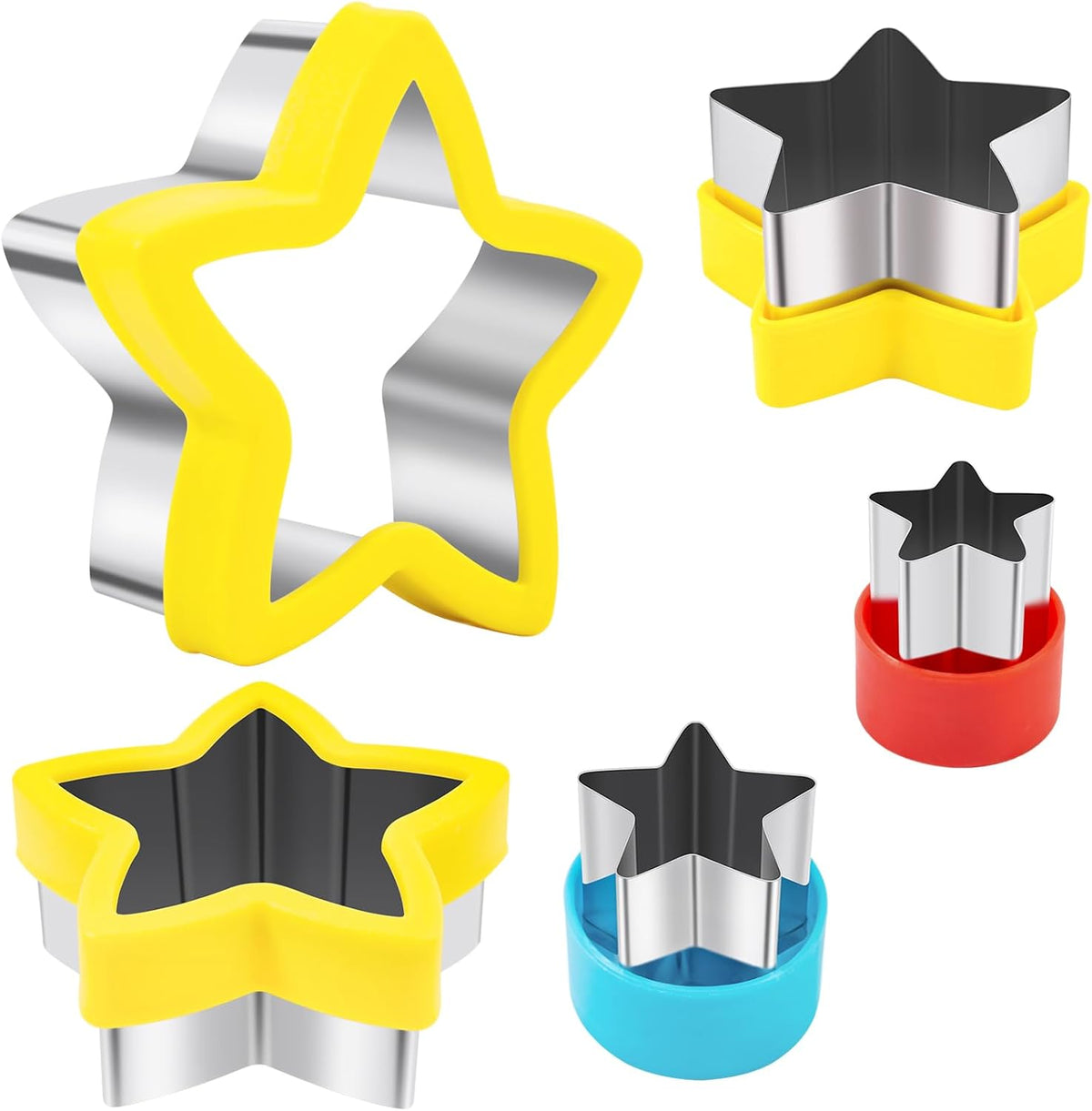 Round Circle Cookie Cutter 5 Pcs | Biscuit Cutters, Sandwich Cutter, Stainless Steel & PP Plastic, 5 Different Sizes, for Baking Donut English Muffin Scones