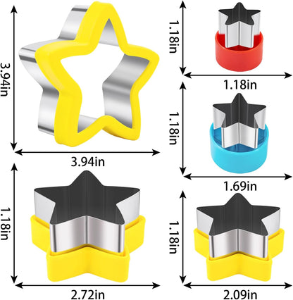 Round Circle Cookie Cutter 5 Pcs | Biscuit Cutters, Sandwich Cutter, Stainless Steel & PP Plastic, 5 Different Sizes, for Baking Donut English Muffin Scones