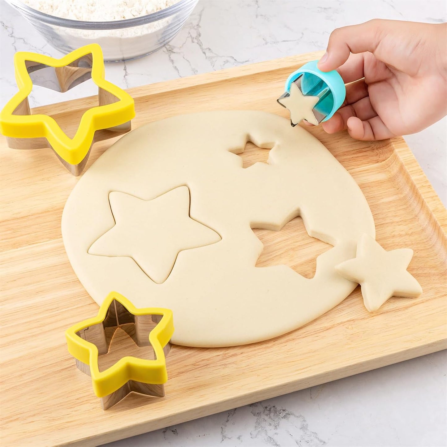 Round Circle Cookie Cutter 5 Pcs | Biscuit Cutters, Sandwich Cutter, Stainless Steel & PP Plastic, 5 Different Sizes, for Baking Donut English Muffin Scones