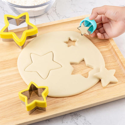Round Circle Cookie Cutter 5 Pcs | Biscuit Cutters, Sandwich Cutter, Stainless Steel & PP Plastic, 5 Different Sizes, for Baking Donut English Muffin Scones