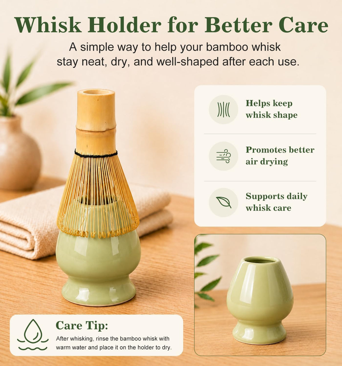 Matcha Whisk Set, Ceramic Matcha Kit for Beginners & Tea Lovers