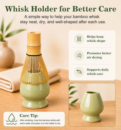 Matcha Whisk Set, Ceramic Matcha Kit for Beginners & Tea Lovers