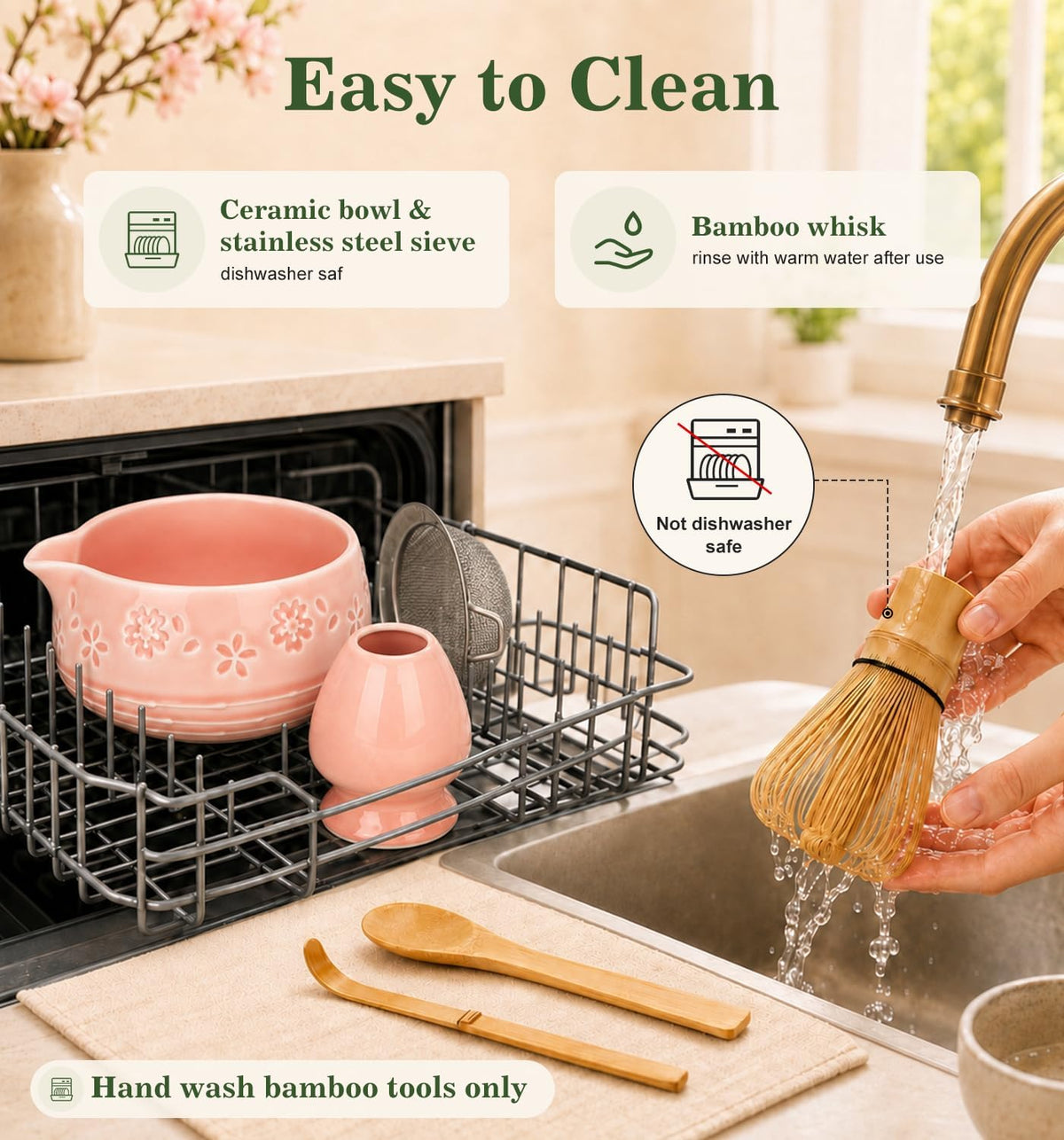Matcha Whisk Set, Ceramic Matcha Kit for Beginners & Tea Lovers