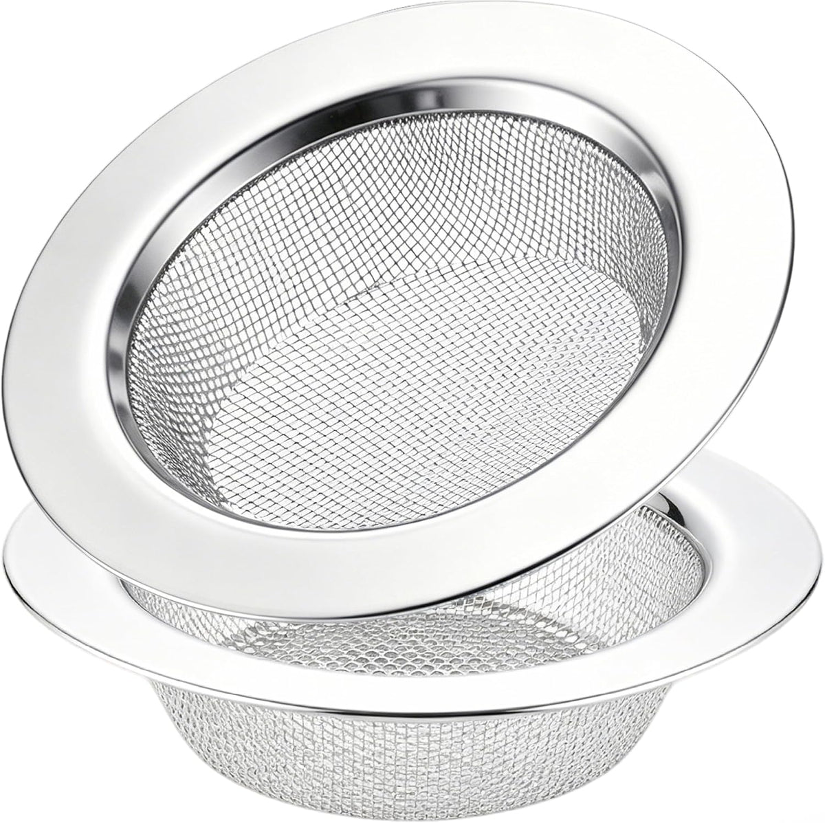 2 PCS Kitchen Sink Strainer Stainless Steel, Kitchen Sink Drain Strainer， Sink Strainers with Large Wide Rim 4.5" Diameter for Kitchen Sinks