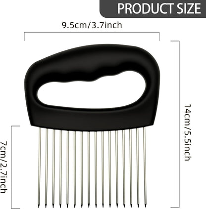 Extra-Large Onion Holder for Slicing, Onion Cutter Vegetable Chopper, Extra-Large Tomato Slicer with 16 Long Needles, Stainless Steel Tomato Potato Slicer, Meat and Food Slicing