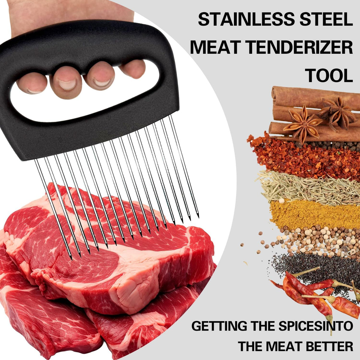 Extra-Large Onion Holder for Slicing, Onion Cutter Vegetable Chopper, Extra-Large Tomato Slicer with 16 Long Needles, Stainless Steel Tomato Potato Slicer, Meat and Food Slicing