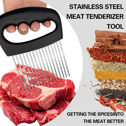 Extra-Large Onion Holder for Slicing, Onion Cutter Vegetable Chopper, Extra-Large Tomato Slicer with 16 Long Needles, Stainless Steel Tomato Potato Slicer, Meat and Food Slicing