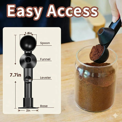 Coffee Scoop with Funnel for Ground Coffee, Protein Powder & Tea, 2 Tbsp