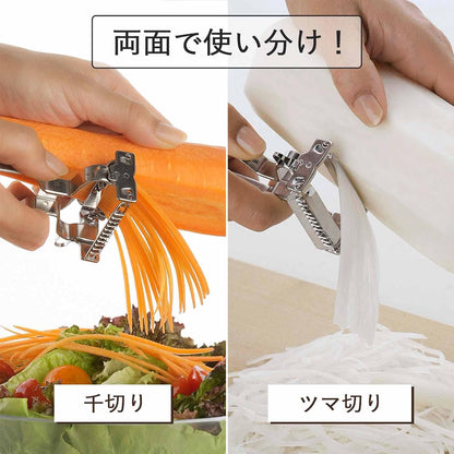 Shimomura Planning 38230 Shredded Peeler, 2-Way (Made in Japan), Dishwasher Safe, Double-Sided Use, Julienne 0.13 inch (3.4 mm), Cut Throws, 0.06 inch (1.6 mm), Uniform Cut, Sharp Sharp, Time-Short